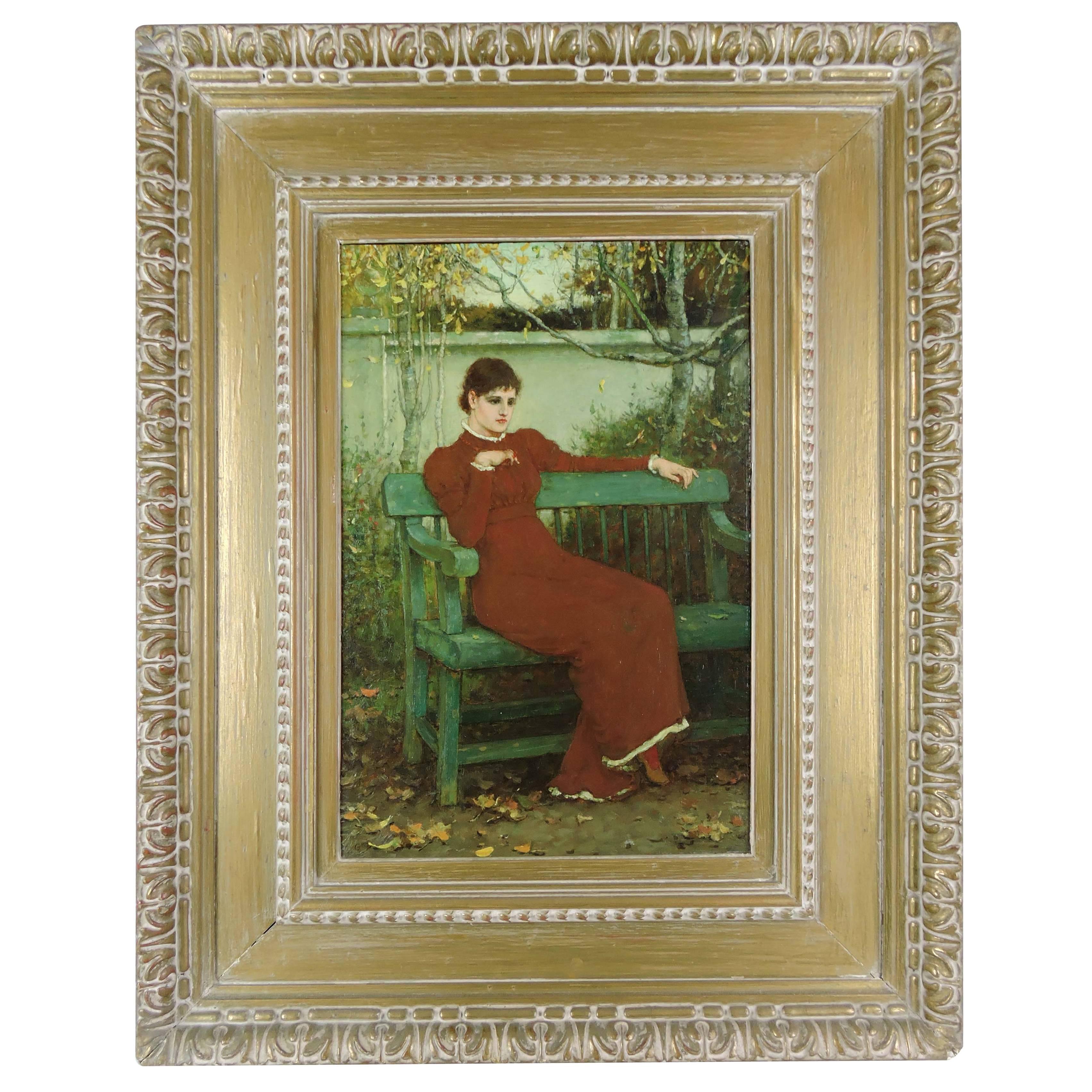 "Autumn" American / British Oil on Canvas by George Henry Boughton, R.A., 1881 For Sale
