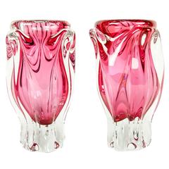 Vintage Pair of Murano Decorative Vases