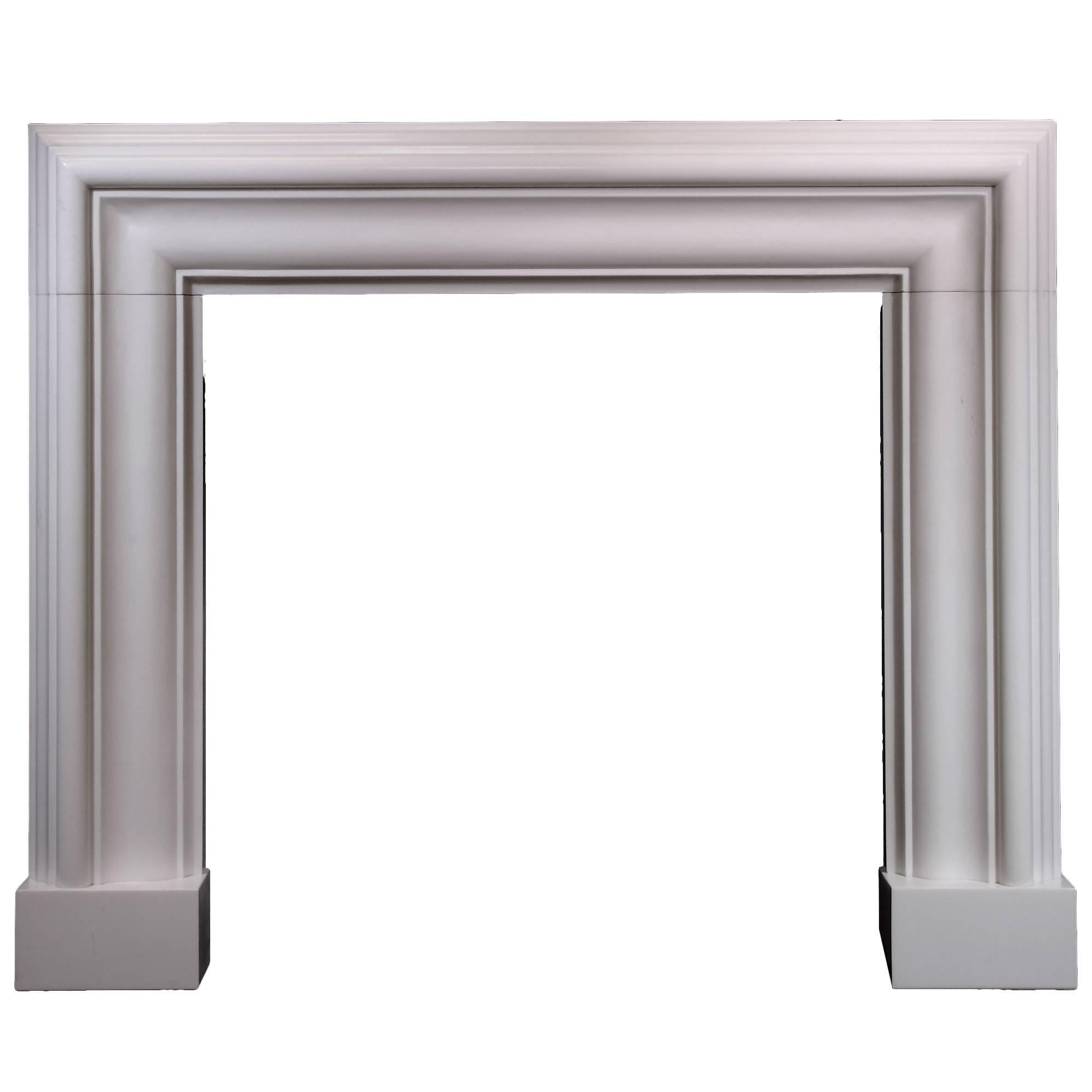 Reproduction Sir Edwin Lutyens Designed Bolection Mantel in Statuary Marble