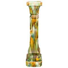 Green and Gold Earthenware Pedestal