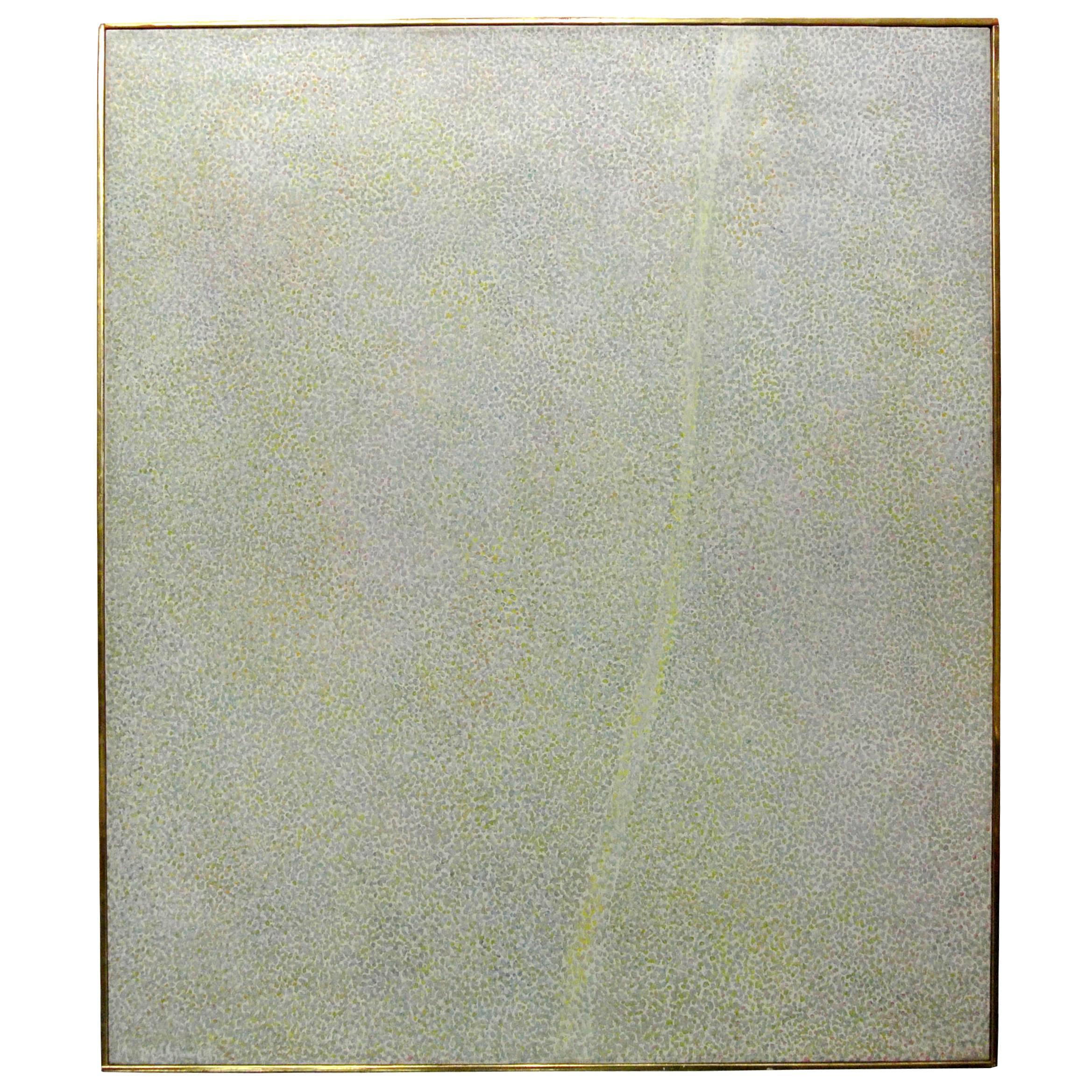 Manfred Schwartz Oil on Canvas "Pale Green Rivulet, " Etretat 1963 Abstract MCM For Sale