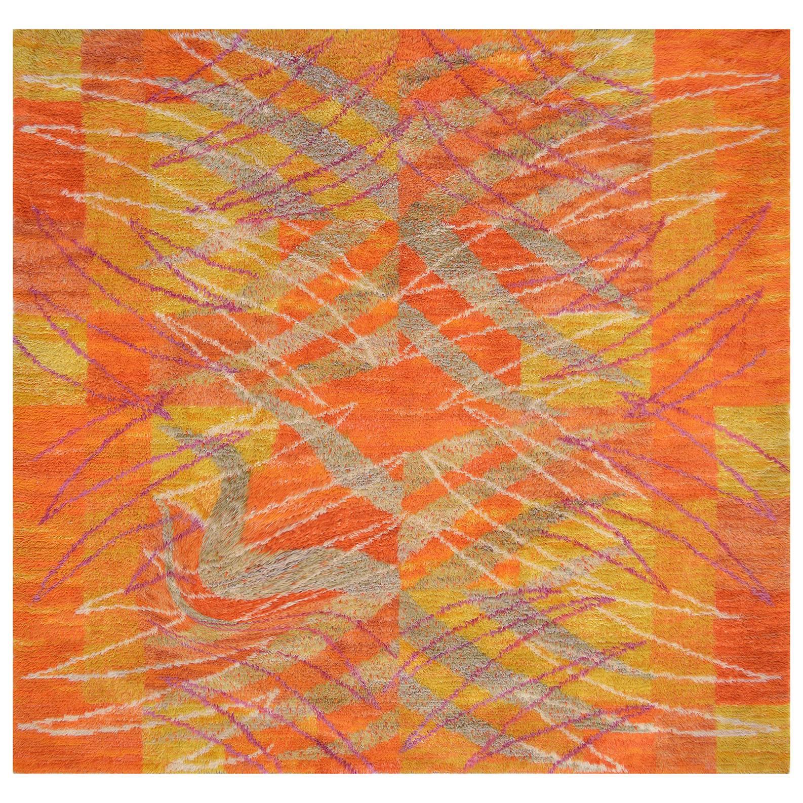 Mid20th Century Swedish Art Deco Rug For Sale at 1stDibs