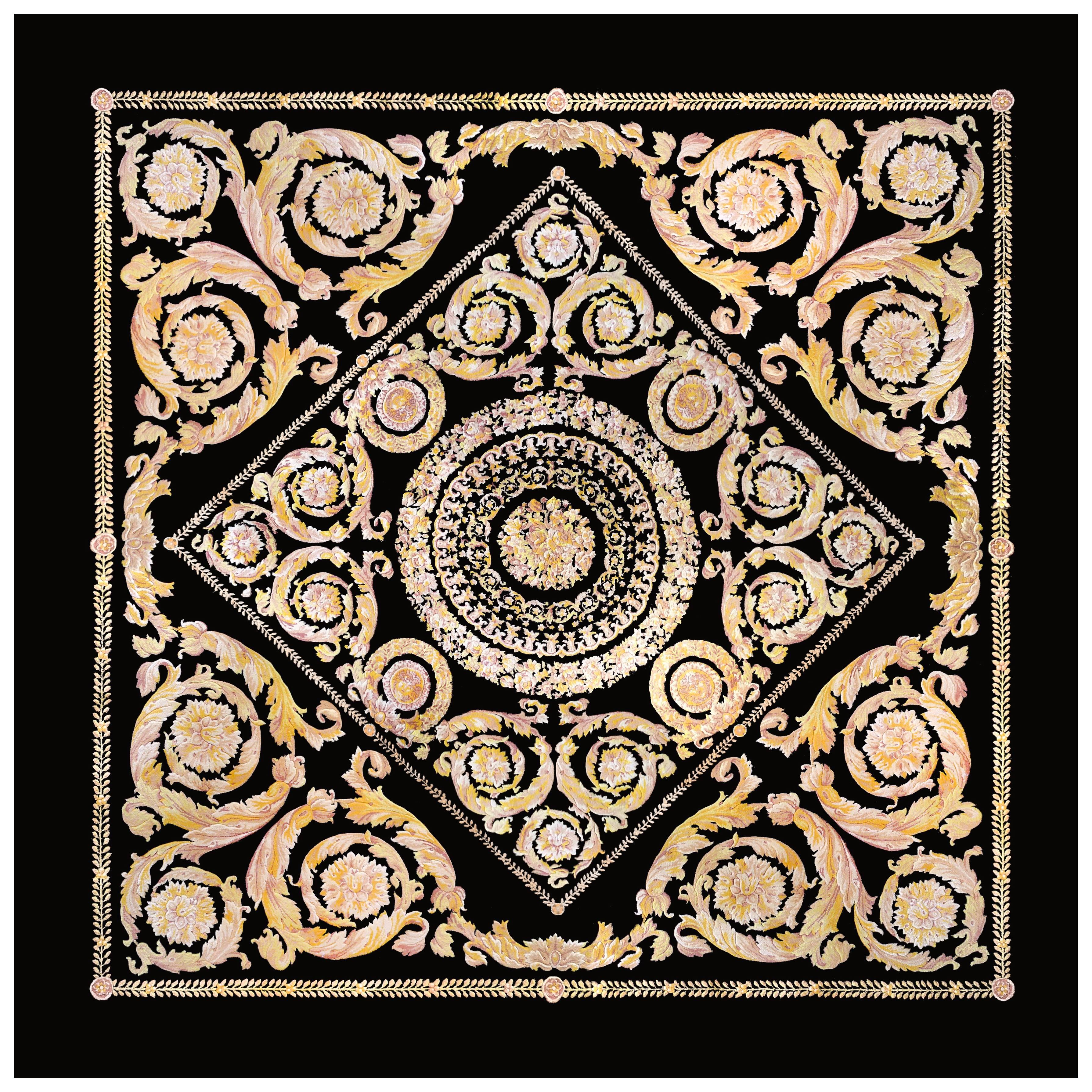 Refined Contemporary Savonnerie Style Rug For Sale