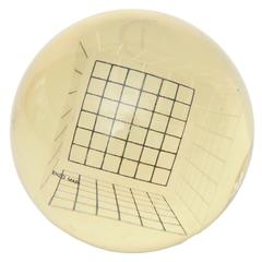 Signed Enzo Mari Architectural Grid Resin Ball 