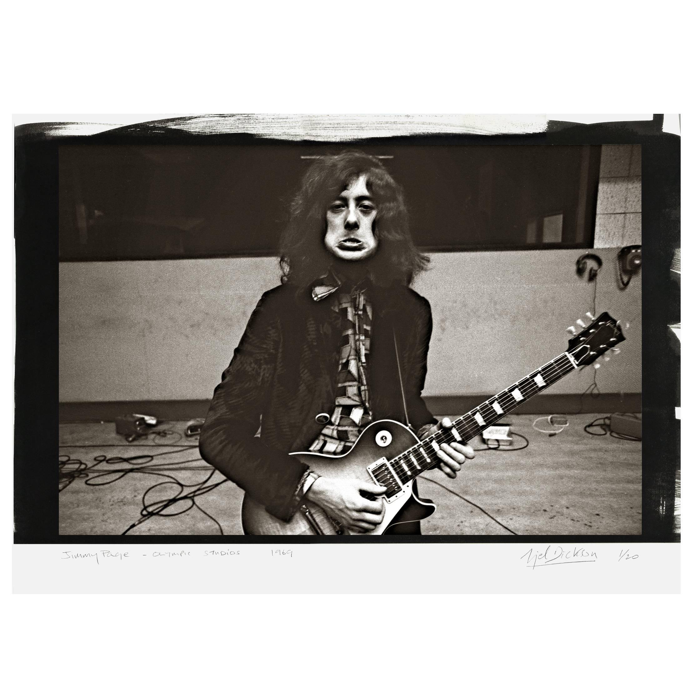 Jimmy Page Gurning During the 1969 "Whole Lotta Love" Session, by Nigel Dickson For Sale