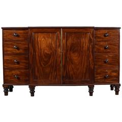 Regency Mahogany Breakfront Low Linen Press