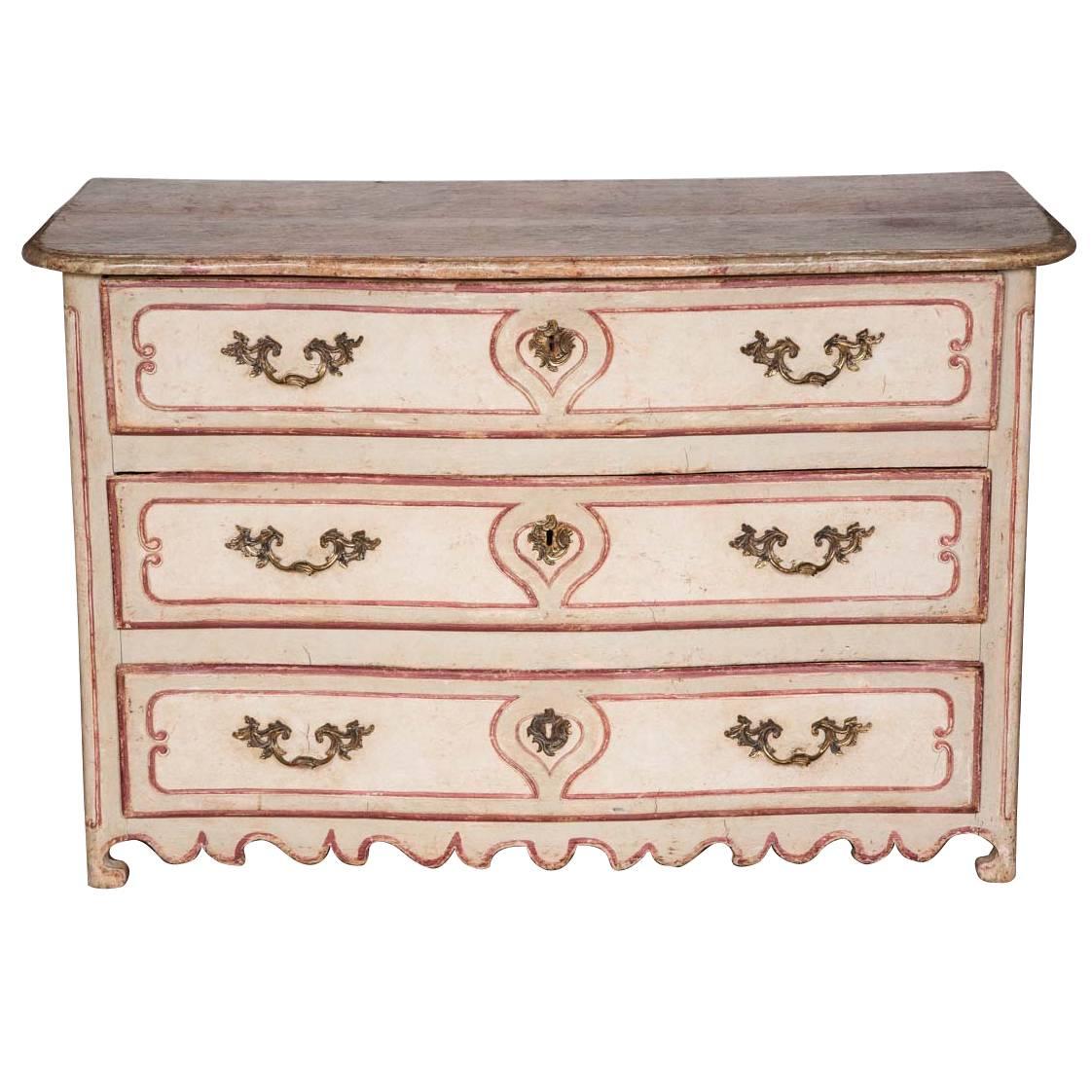 18th Century French Painted Commode For Sale