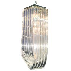 Monumental Lucite Loop Ribbon Chandelier 3