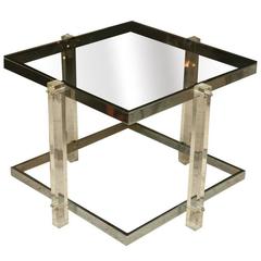 Vintage Lucite and Chrome Table, Charles Hollis Jones Style