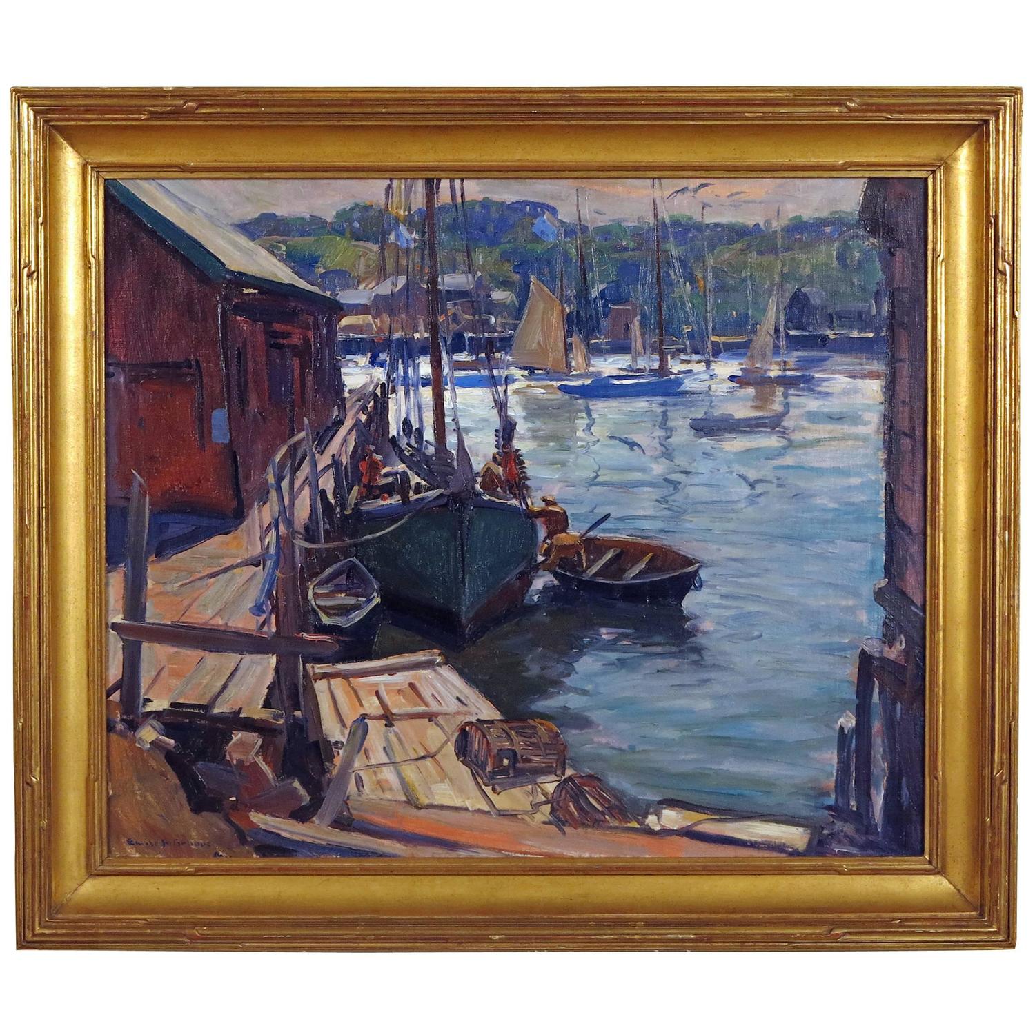 Early Morning Gloucester Painting by Emile Gruppe at 1stdibs