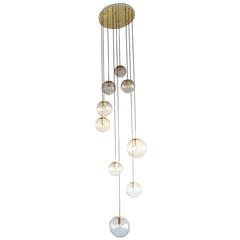 Huge Glass Cascade Drop Light Lamp by Limburg