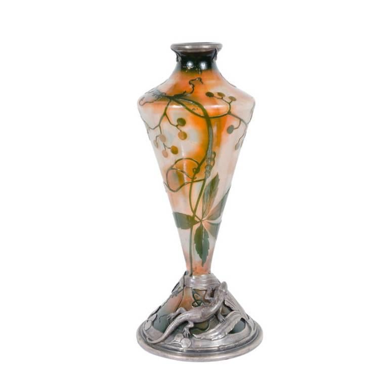 Französische Nancy Daum-Vase im Art déco-Stil