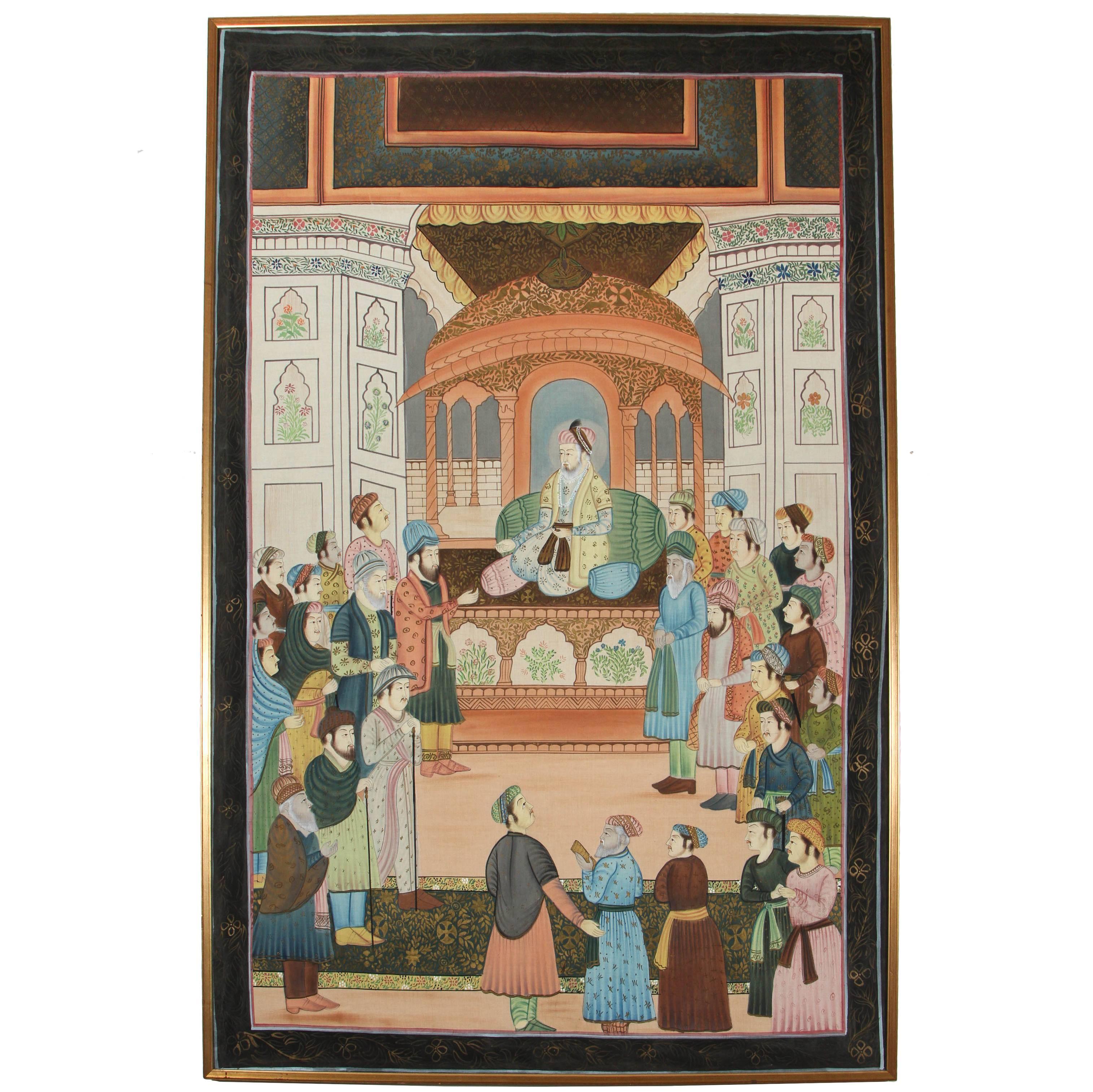 Mughal Indian Silk Painting