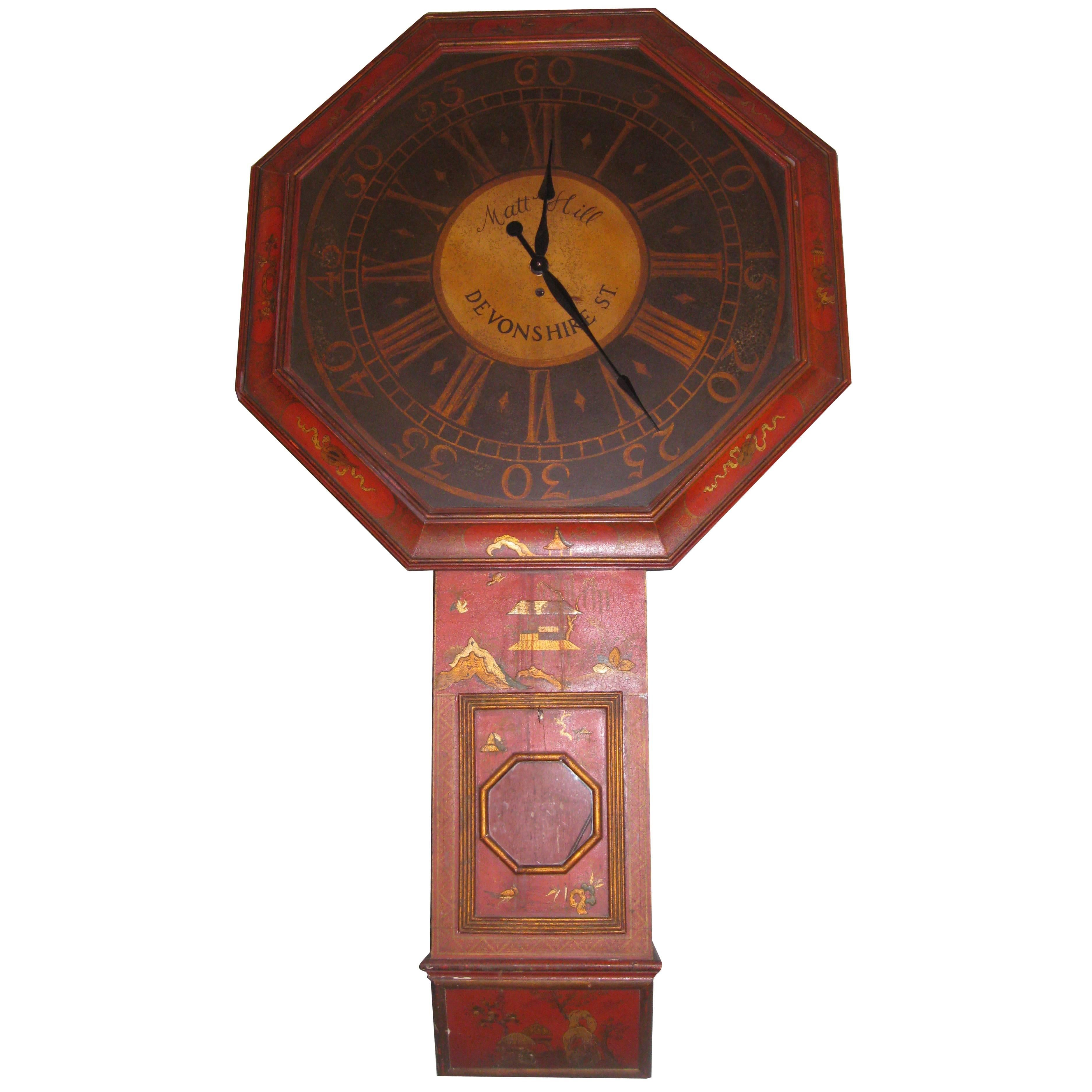 Vintage Trompe L'oeil Chinoiserie Clock from McMillan & co. For Sale
