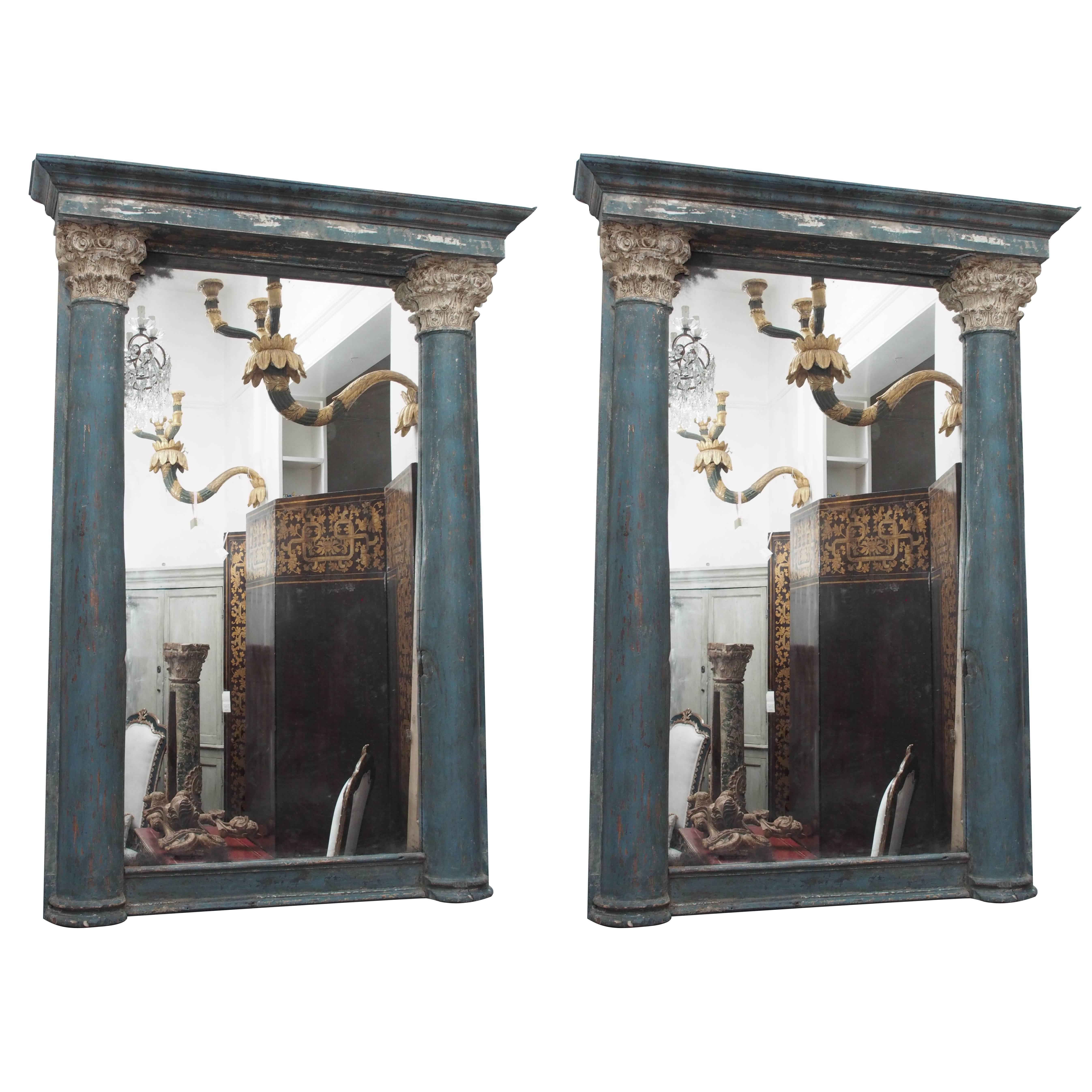 Pair of 18th Century Portuguese Column Mirrors