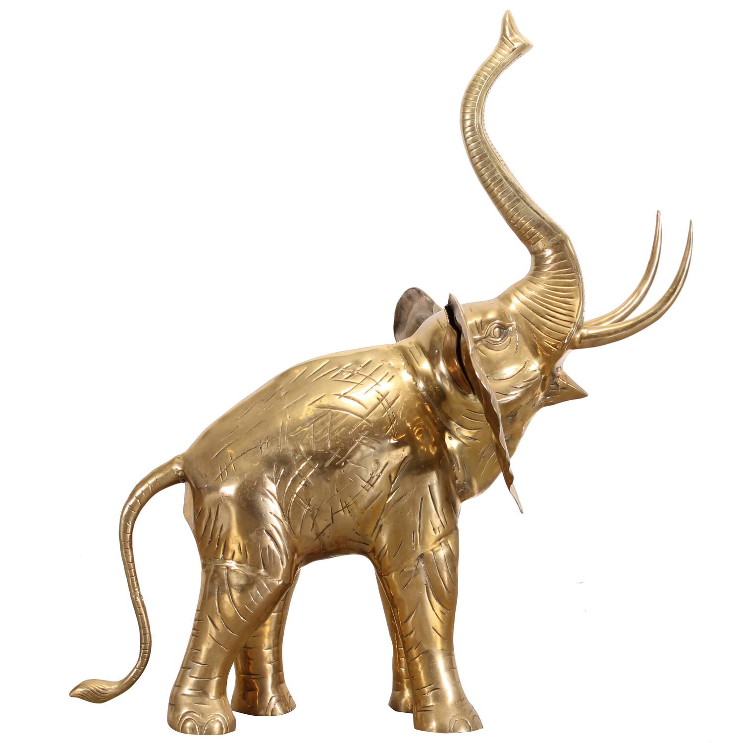 LargeScale Brass Elephant Sculpture, 1970 For Sale at 1stdibs