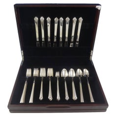 Vintage Castle Rose by Royal Crest Sterling Silver Grille Flatware Set 8 Service 48 Pcs