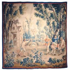 18th Century French Aubusson Tapestry Called "Le Saute-Mouton" 11