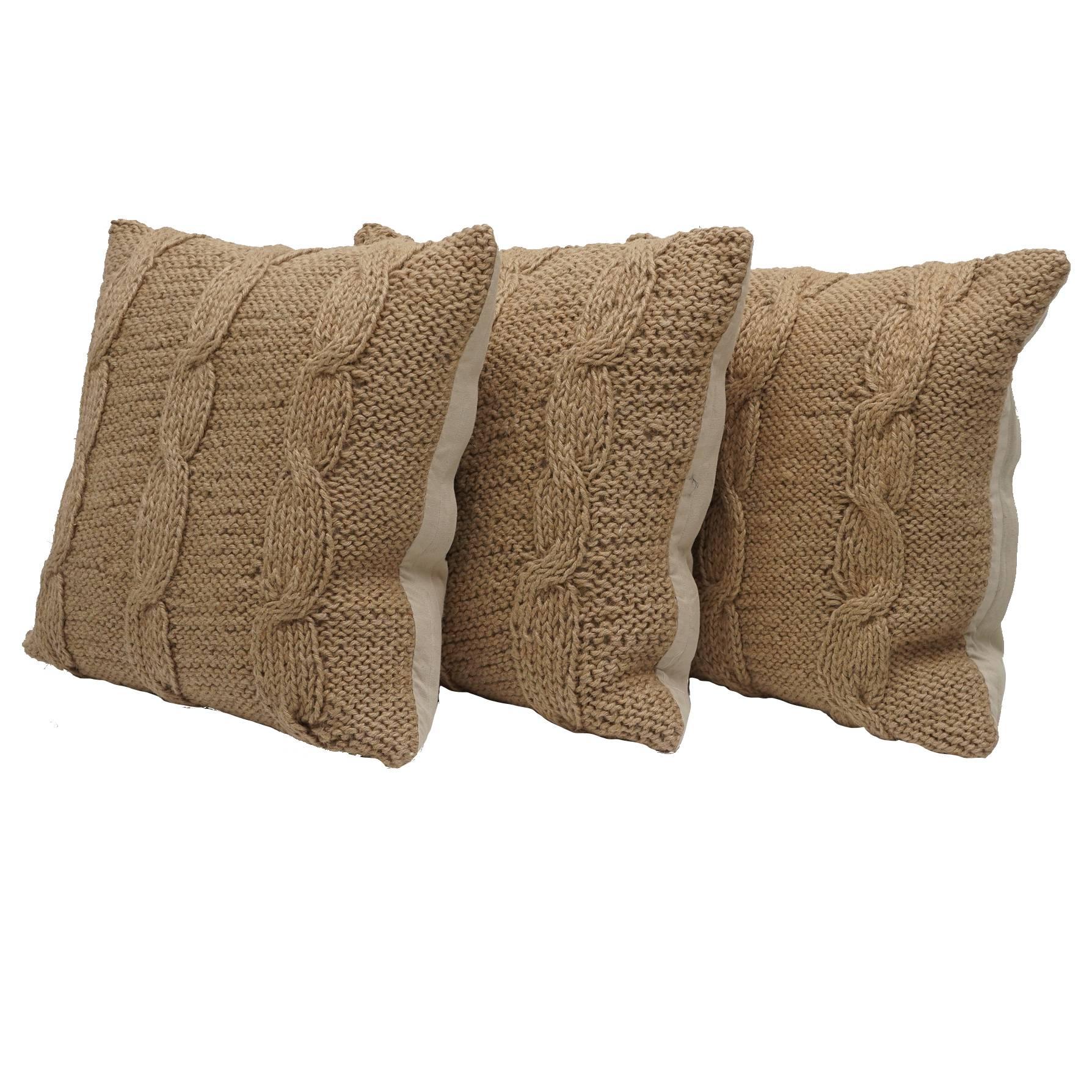 Cable Knit Hemp Pillows For Sale