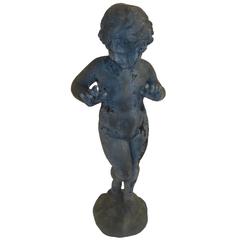 Charming Statue of a Standing Young Boy