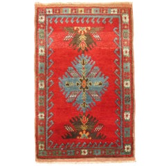 Antique Turkish Yastik Oushak Rug Mat