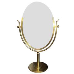 Rare "Wishbone" Vanity Mirror in Brass by Charles Hollis Jones 1