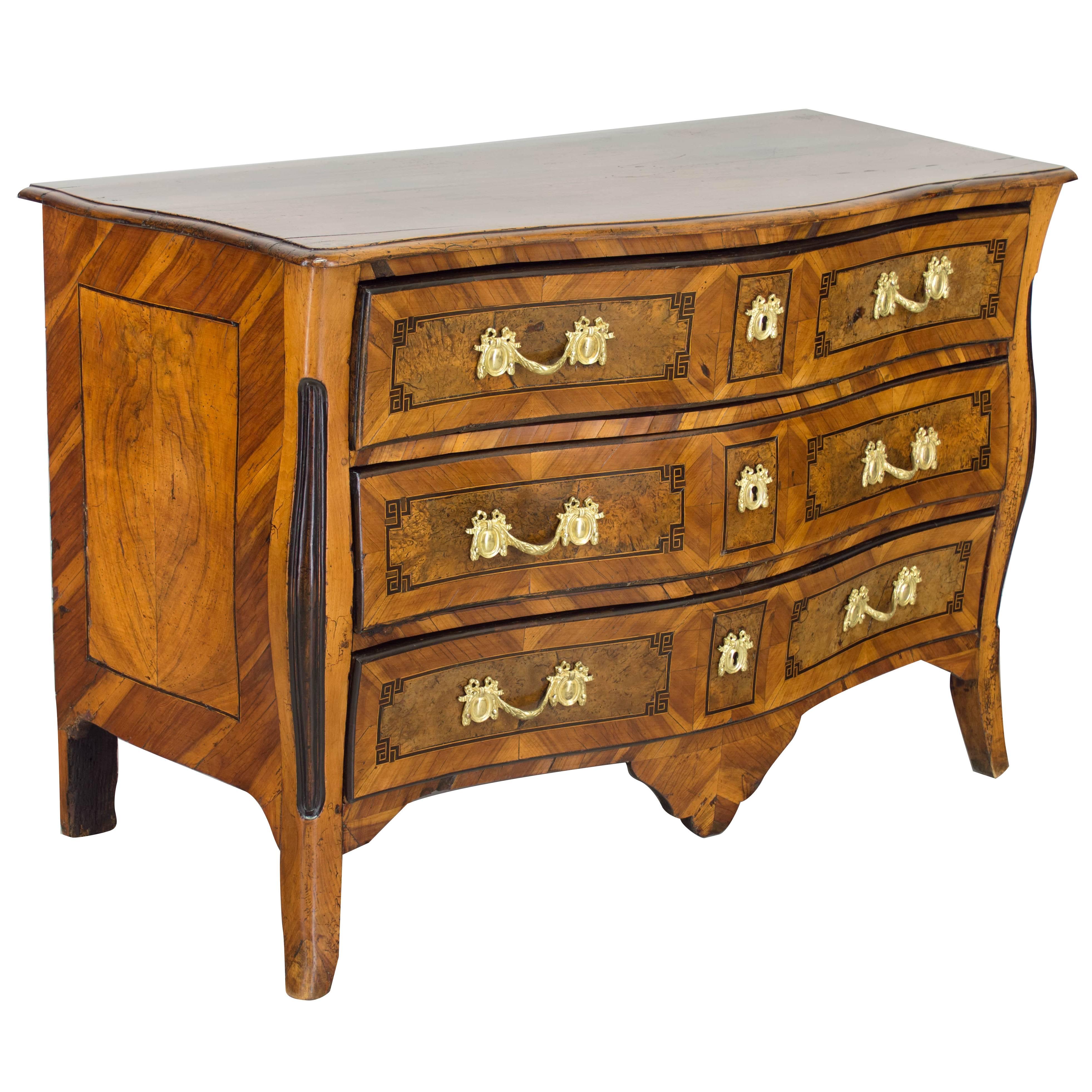 18th Century Louis XV Serpentine Commode or Chest of Drawers