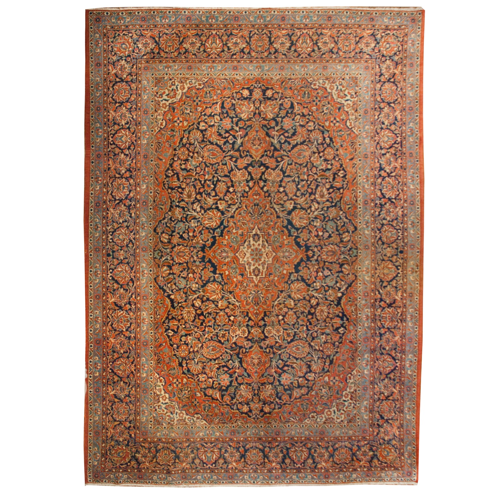 Early 20th Century Persian Kashan Rug For Sale at 1stDibs