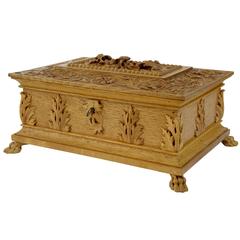 Late 19th Century Decorative Carved Oak Box 10