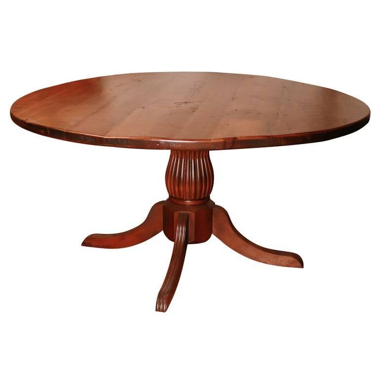 Round Reproduction Pine or Oak Table, from Reclaimed Wood