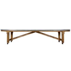 Oak and Zinc Refectory Table