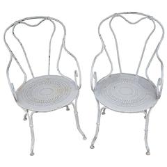 19th Century Pair of French Garden Chairs