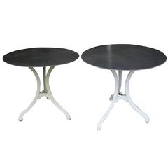 Great Pair of Garden or Bistro Tables, 1920s