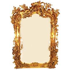 Monumental Italian 19th Century Baroque Giltwood and Gesso Carved Figural Mirror 7