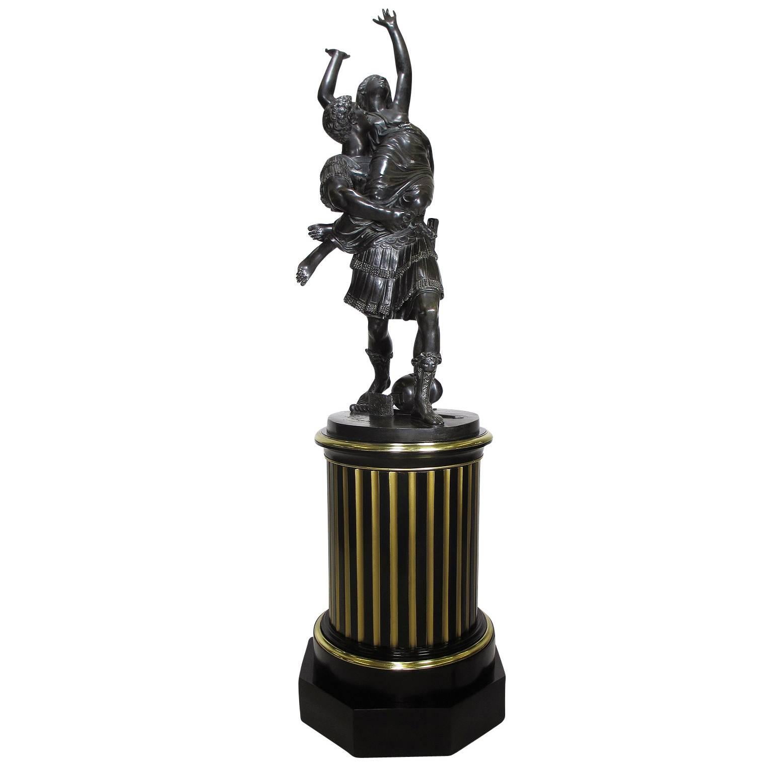 French 19th Century Patinated Bronze Group "The Abduction of the Sabine Women" For Sale