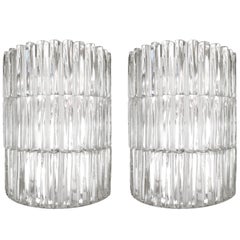 Pair of Fluted Glass Sconces Attributed to Hillebrand or Kaiser