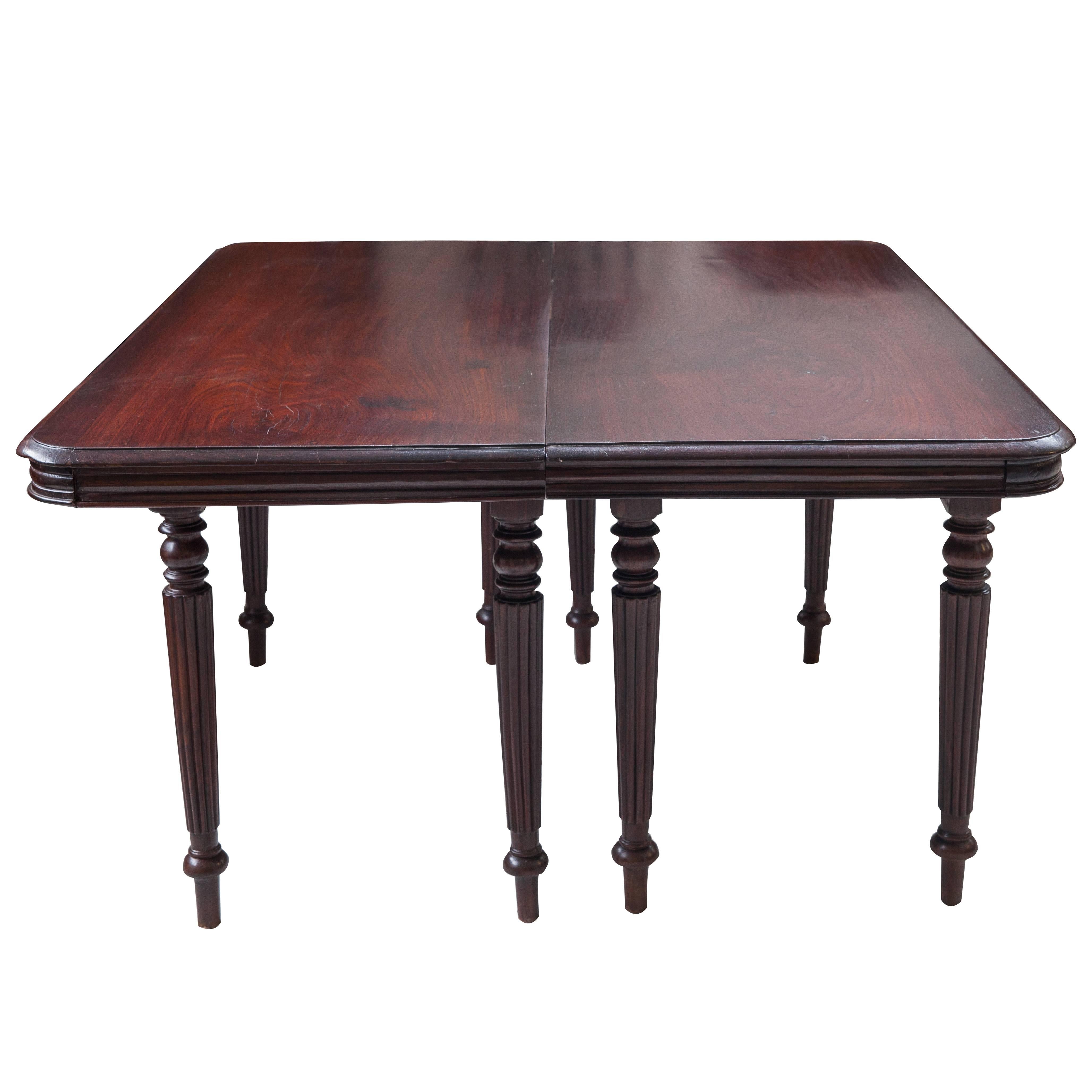 Rosewood British Campaign Dining Table For Sale