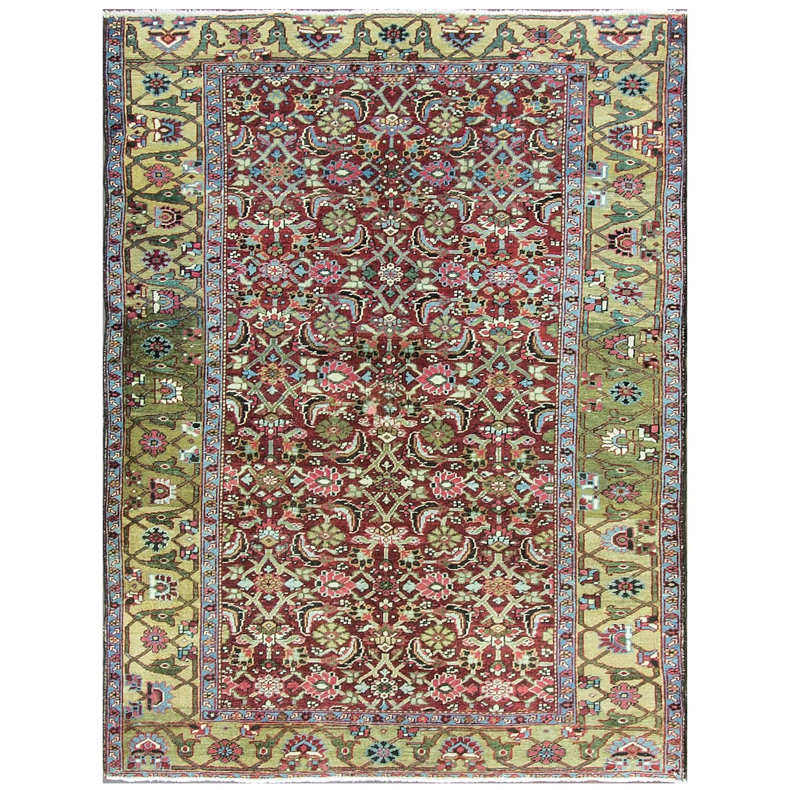 Antique Persian Heriz/Serapi Rug, 4'10" x 6'6" For Sale