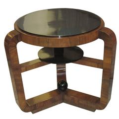 French Art Deco Macassar Ebony Table With Ebonized Top 5