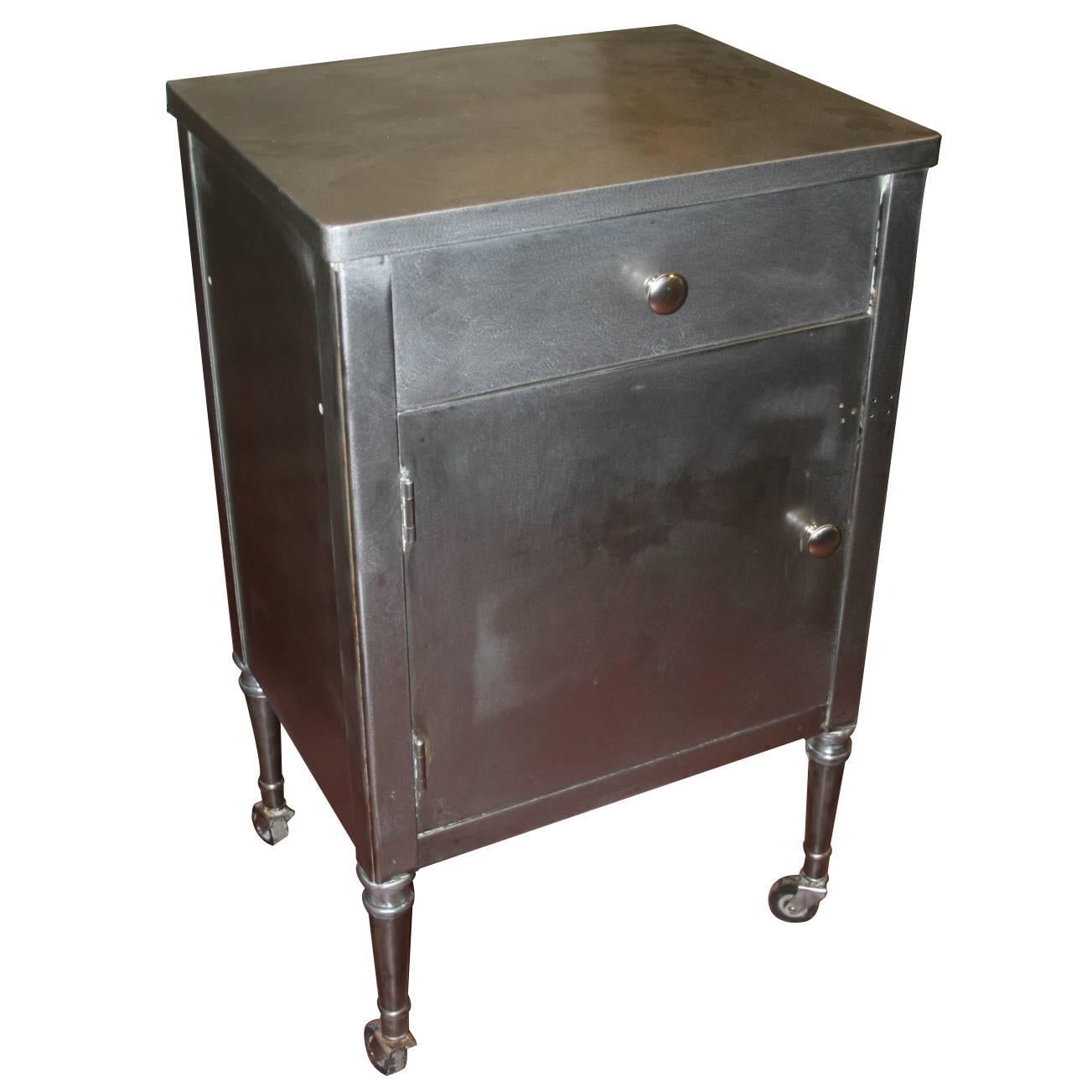 1930s Steel Industrial Cabinet Nightstand