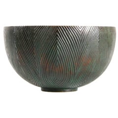  Fluted Bowl in Bronze Deigned by Axel Salto
