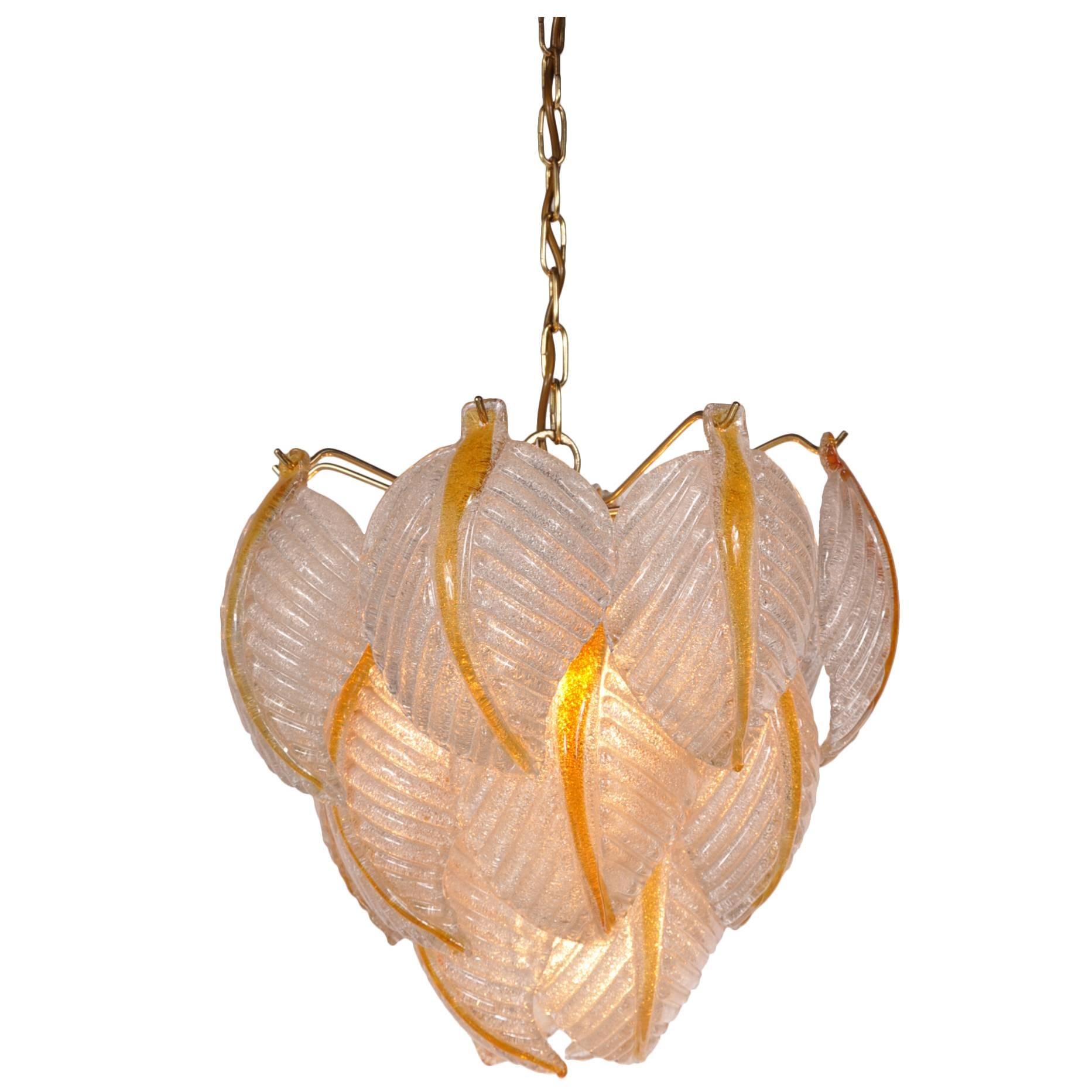 Murano Glass Ceiling Lamp by Mazzega, Italy, circa 1960