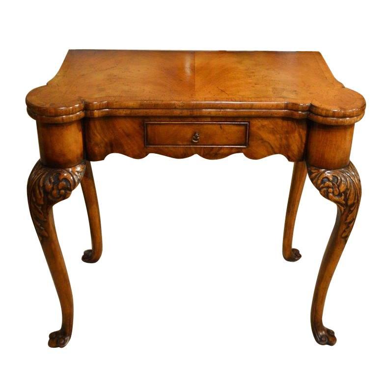 Walnut George I Style Antique Card Table
