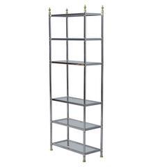 Neoclassic Chrome and Glass Etagere 4