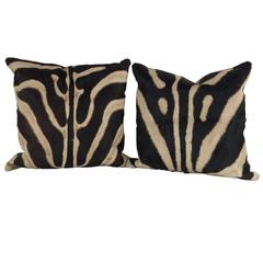 Zebra Hide Pillows No. 246 and No. 263