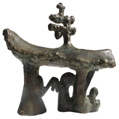 Vintage Bronze Sculpture "Temple Franco-japonais" by Catherine Val