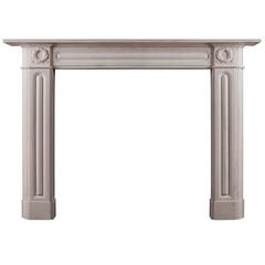 English Regency Marble Fireplace Mantel in White Marble 10
