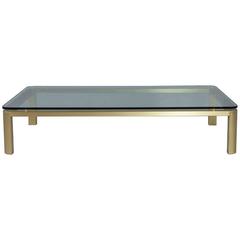 Large Brass and Glass Coffee Table
