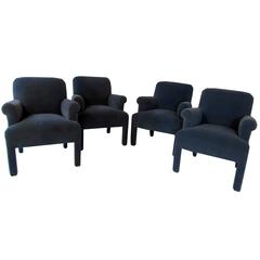 Mohair Armchairs by Angelo Donghia, Set of Four