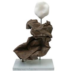 Abstract Figural Iron and Stone Table Sculpture by Pierre Malbec